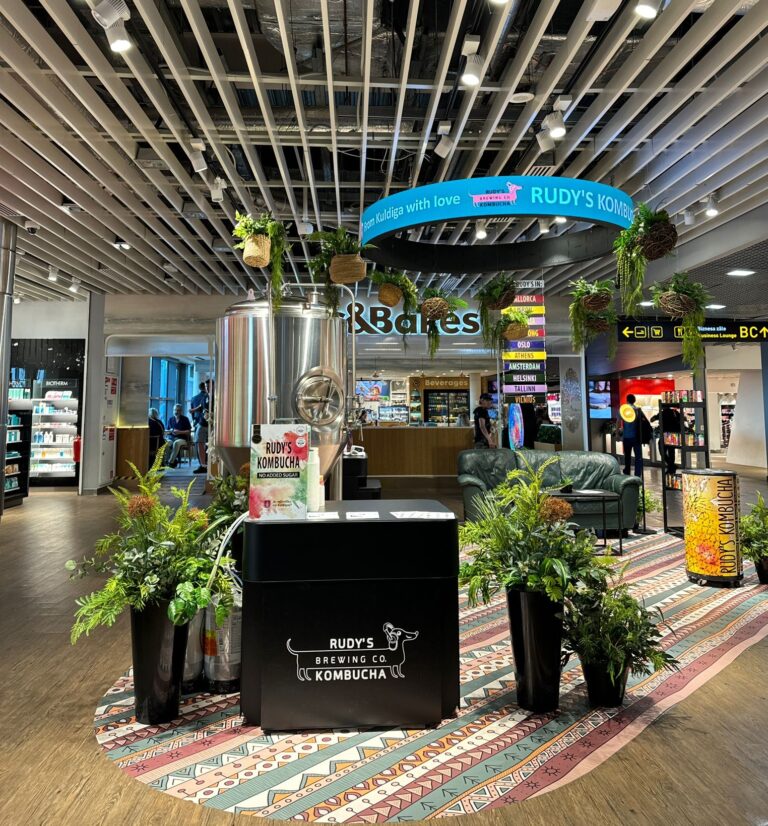 Tiantai's booth at Riga International Airport