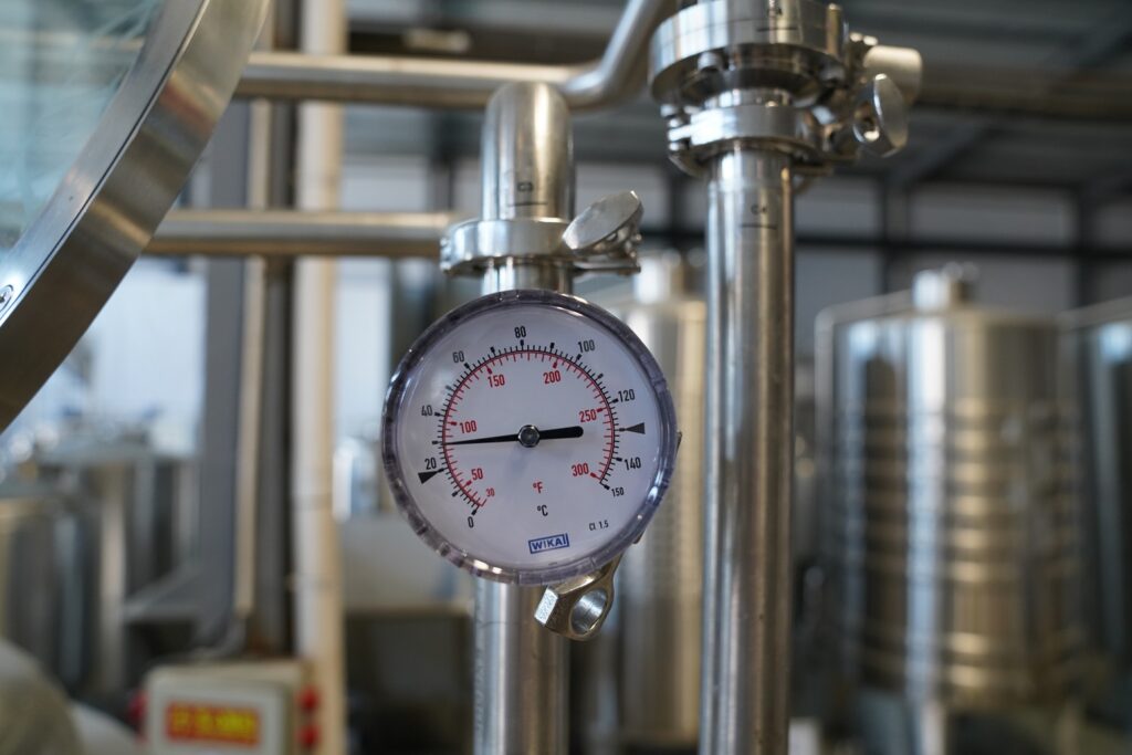 a thermometer of brewhouse