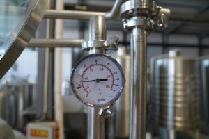 a thermometer of brewhouse